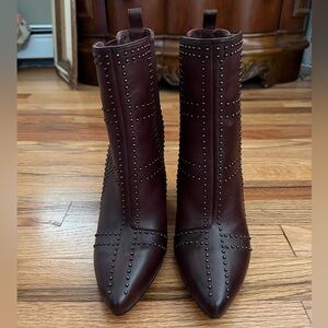 Vince Camuto maroon studded booties size 8.5. Brand new, never been worn